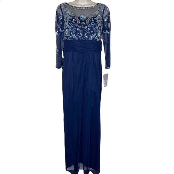 NWT JS Collection Bead Mesh Illusion Column Gown Dress size 2 - Picture 4 of 11